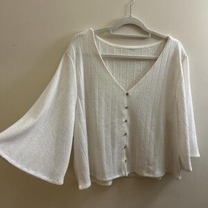 Elegant White Button-Up Women's Top
